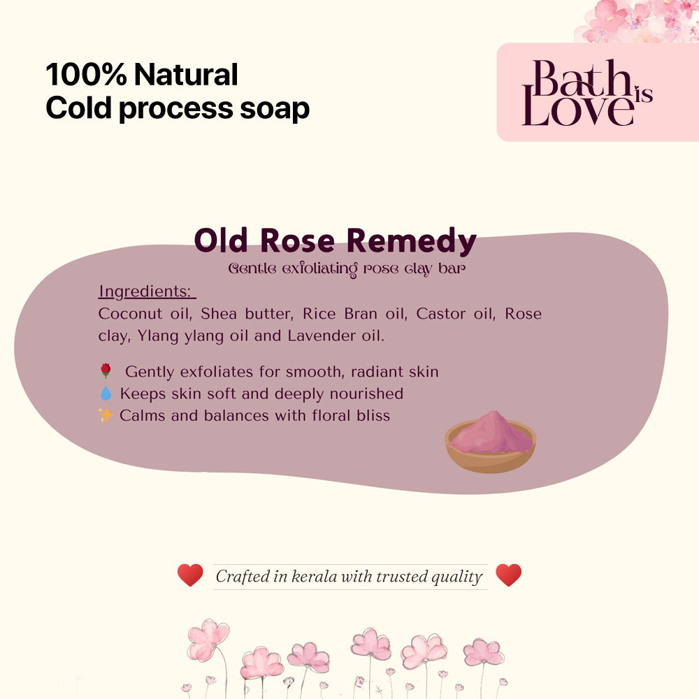 Bath & Body Works Old Rose Remedy soap bar with product details and branding.