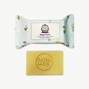 Bar of soap with 'Bath is Love' branding on a white background