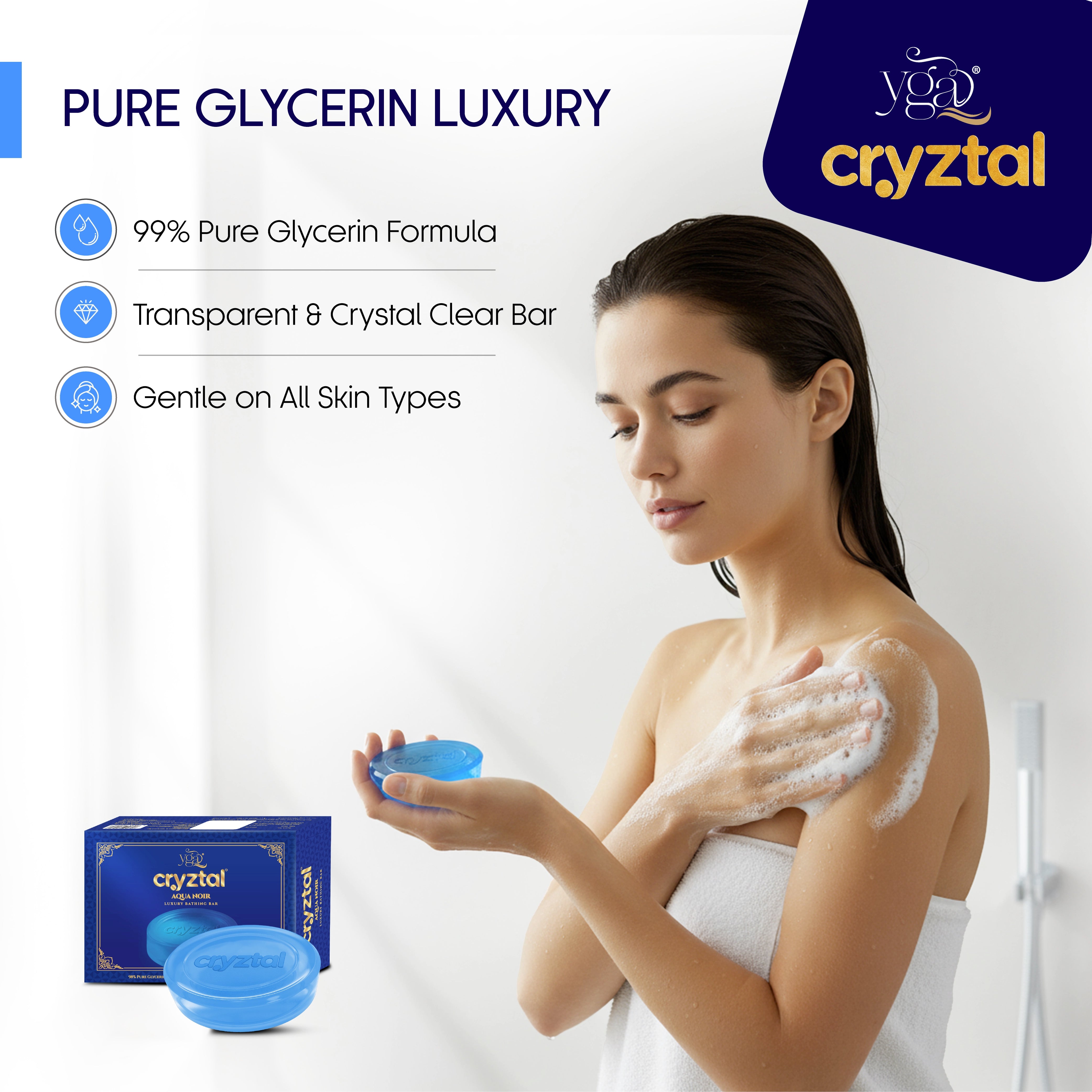 Cryztal Aqua Noir Luxury Bathing Bar – Ocean Fresh Premium Soap