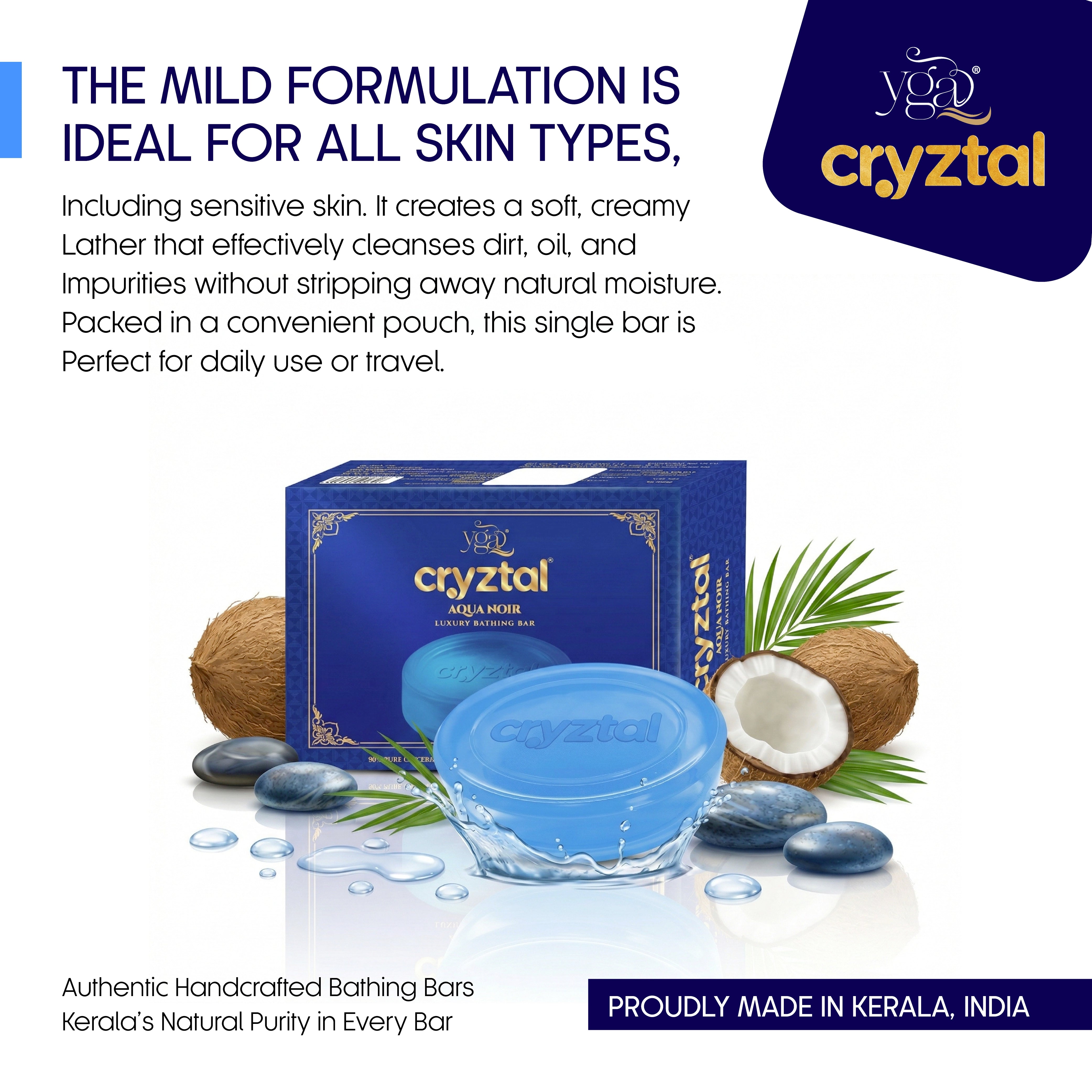 Cryztal Aqua Noir Luxury Bathing Bar – Ocean Fresh Premium Soap