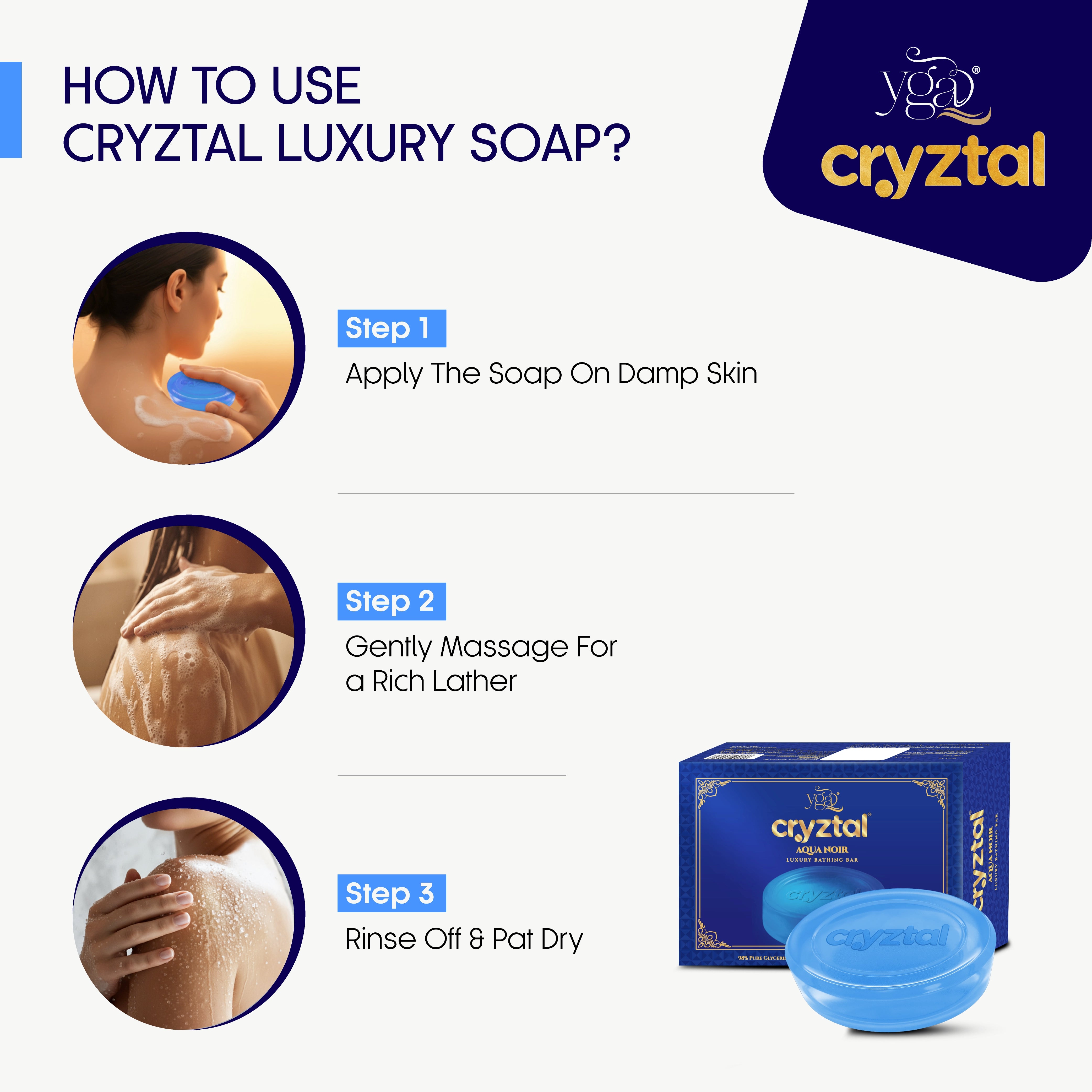 Cryztal Aqua Noir Luxury Bathing Bar – Ocean Fresh Premium Soap