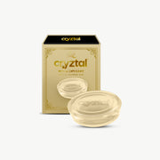 Cryztal soap bar and packaging on a white background