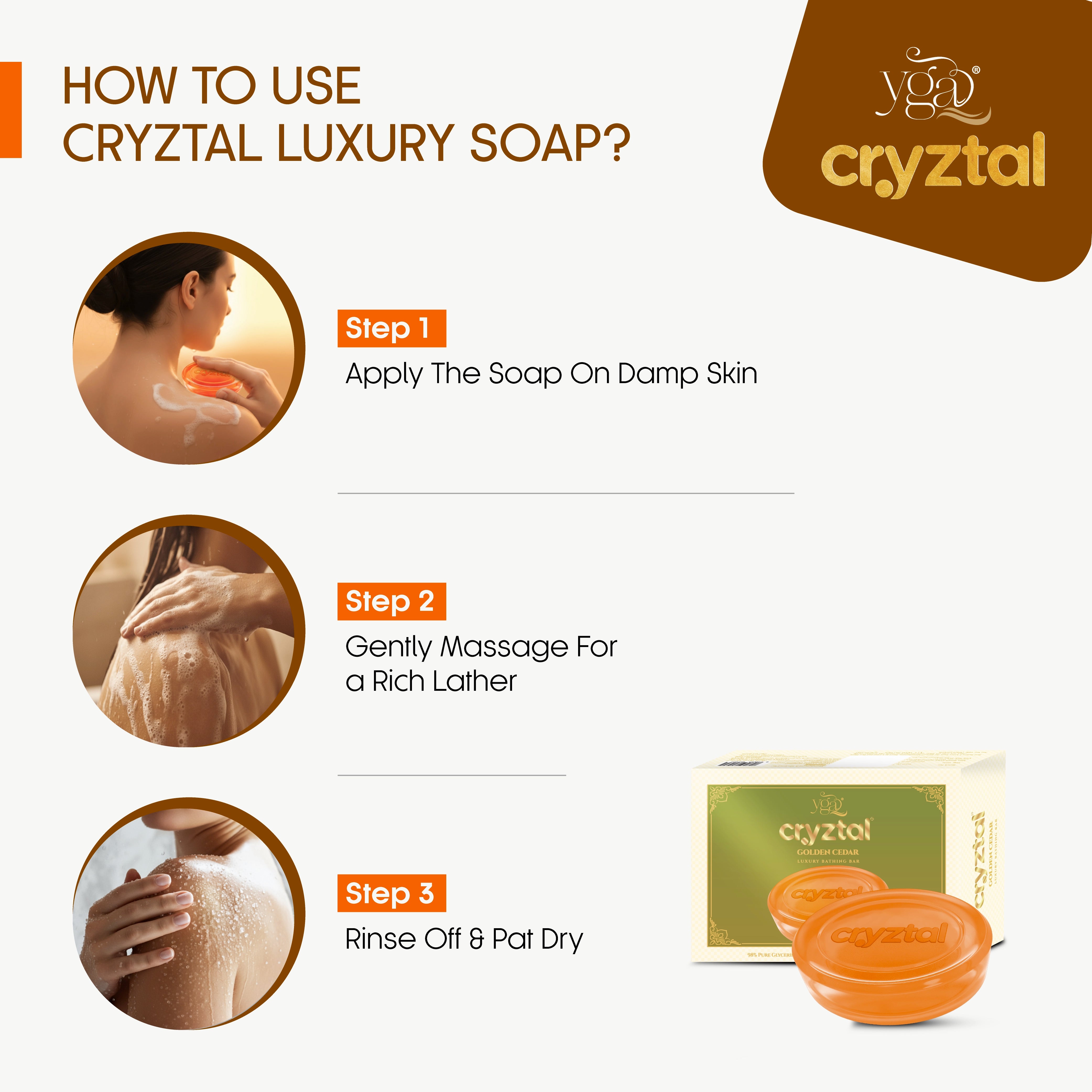 Cryztal Golden Cedar Luxury Bathing Bar – Woody Citrus Premium Soap