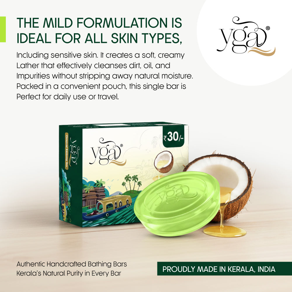 "YGA glycerin soap bar showing transparency and quality"